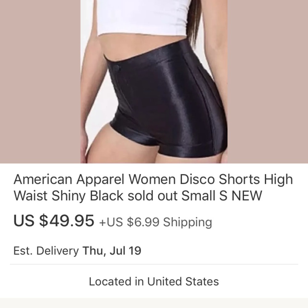 American apparel black disco shorts high waisted